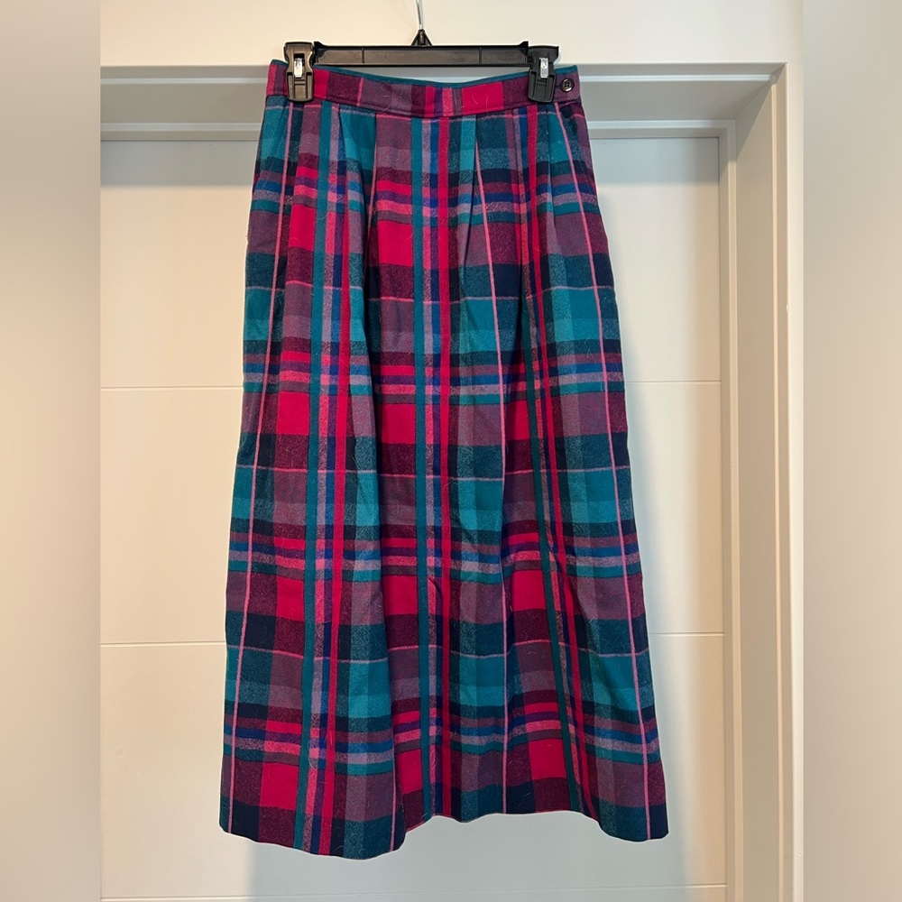 🎯 VINTAGE Pendleton Pure Virgin Wool Plaid Skirt | Size 8 | Made in USA